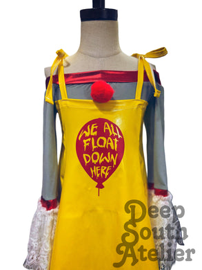 Gray Off The Shoulder Clown Top