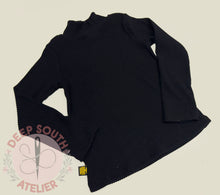 Load image into Gallery viewer, Black Ribbed Long Sleeved Turtleneck