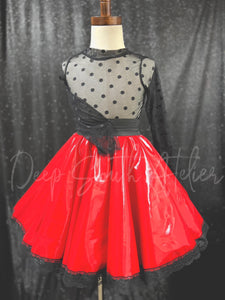 5T Double Circle Red Vinyl Skirt