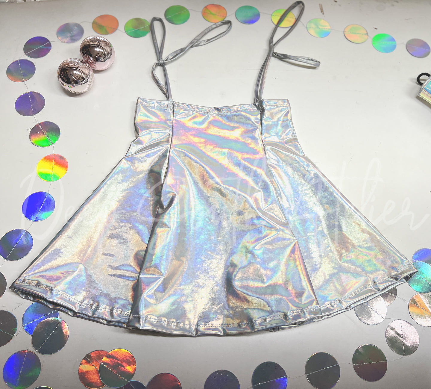 Silver Holo Jumper with Straps